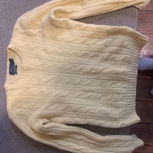 Ralph Lauren Women’s cashmere yellow crew knit sweater